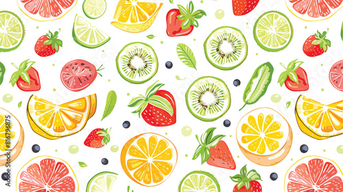 Seamless pattern with slices or pieces of tasty vegetable