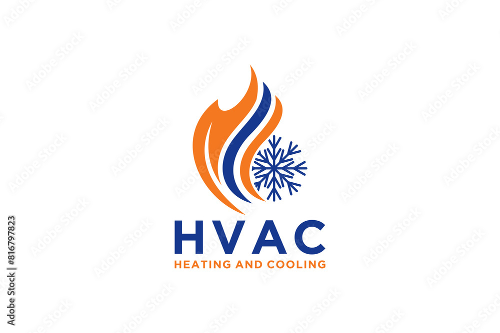 HVAC service logo design with heating and cooling. HVAC service logo design with heating and cooling.