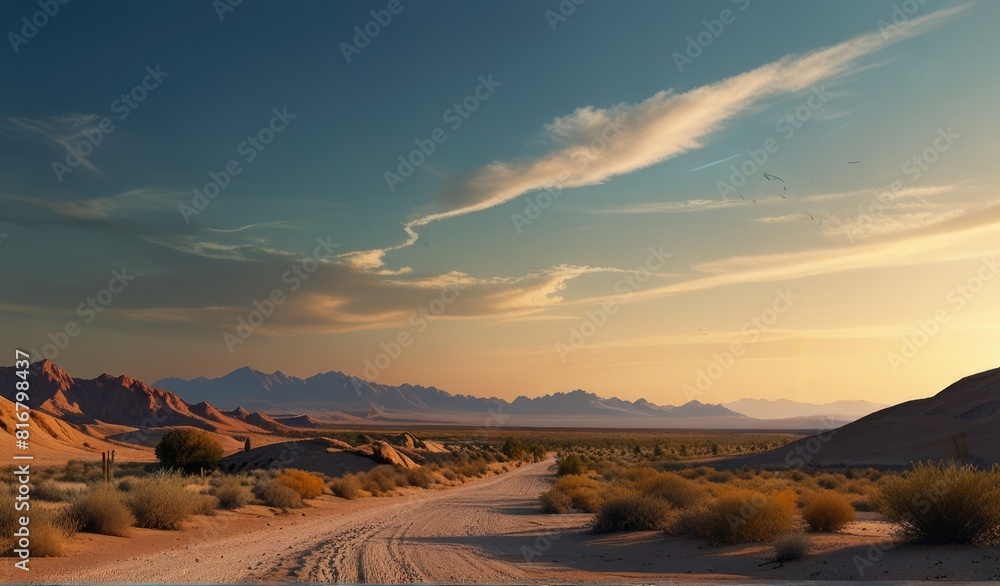 a desert landscape with a cactus and desert landscape