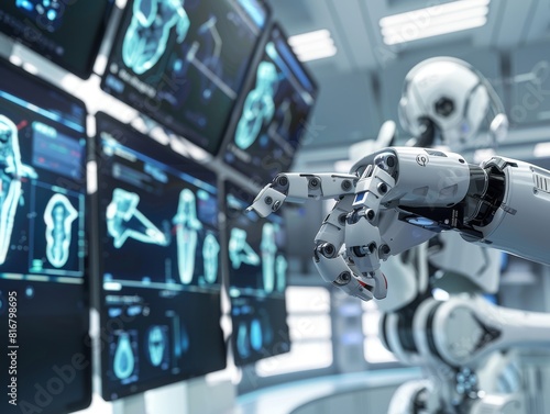Futuristic Robotic Arm Conducting Medical Procedures