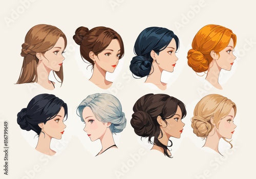 a bunch of different types of hair