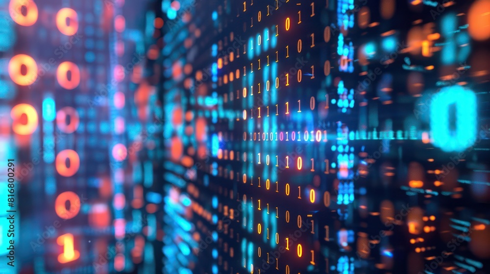 A computer screen with a lot of numbers and a blue square in the middle A computer screen with a lot of numbers and a blue square in the middle