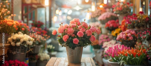 Stunning Flower Shop Interior Blurred Background