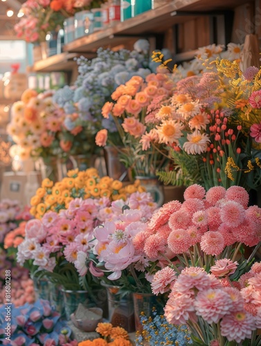 Stunning Flower Shop Interior Blurred Background © Jardel Bassi