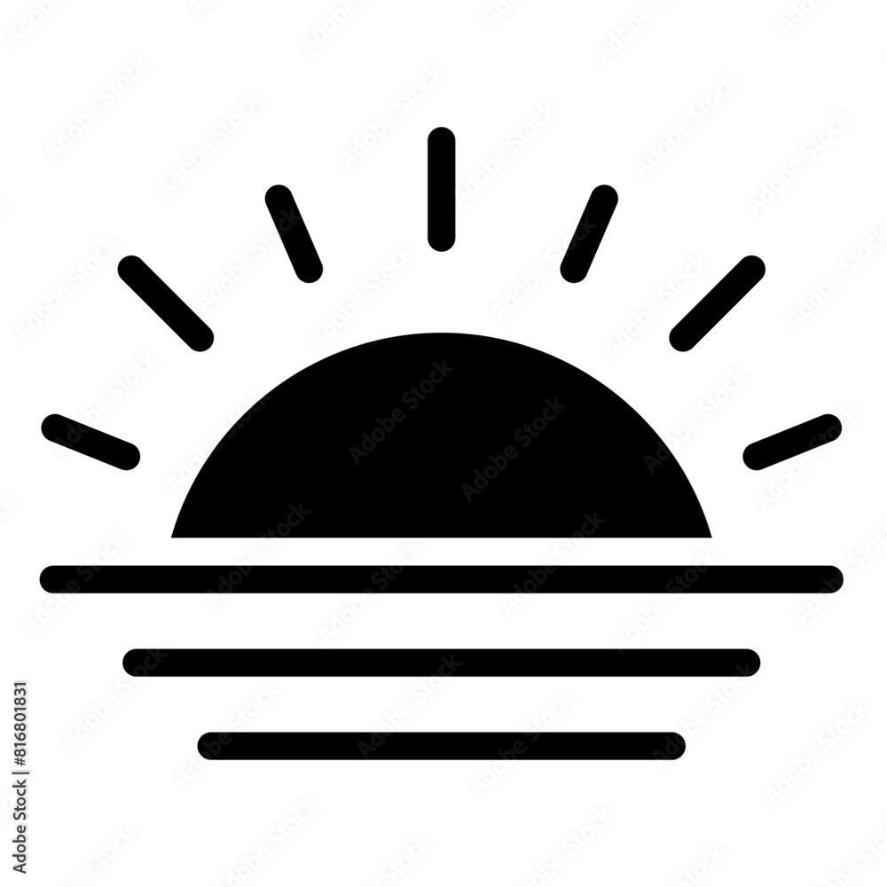 Sunset glyph icon
