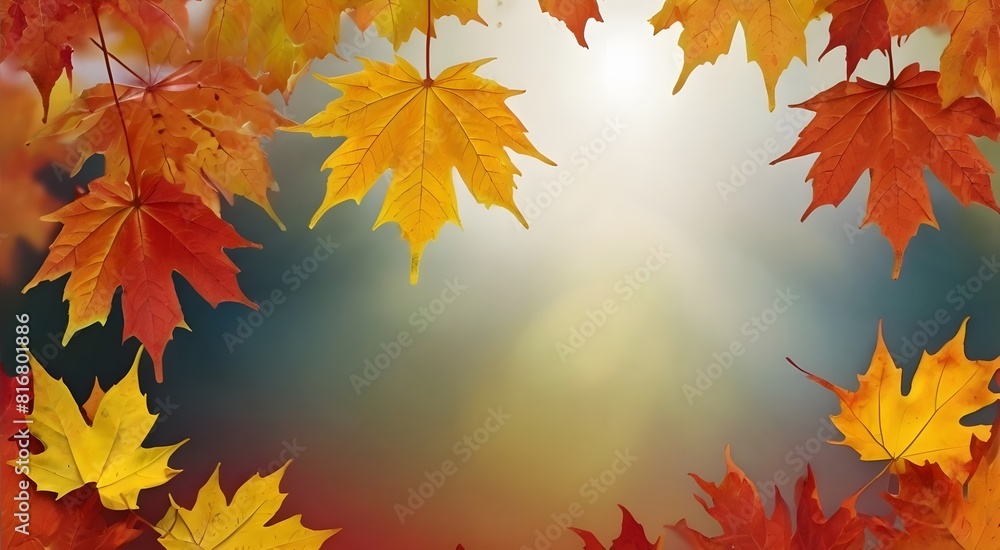 Fall background of red maple leaves with copy space., frame composition of leaves. Fall background of red maple leaves with copy space., frame composition of leaves.
