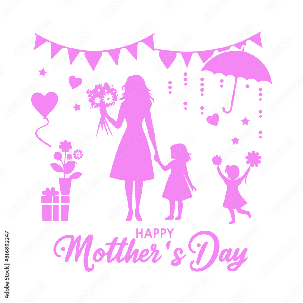 silhouettes of mother with child vector illustration silhouettes of mother with child vector illustration