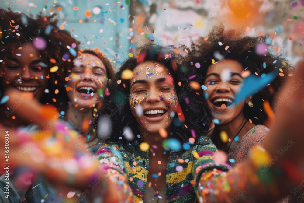 joyful group of diverse people celebrating with colorful confetti festive party atmosphere lifestyle photography joyful group of diverse people celebrating with colorful confetti festive party atmosphere lifestyle photography