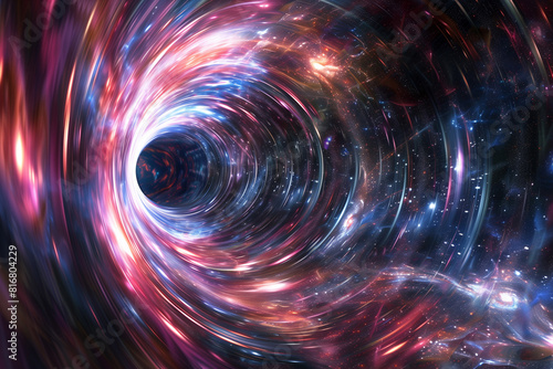 Tunnel quantique d'énergie représentant l'intérieur d'un trou de ver macroscopique et stable dans l'espace-temps
 photo
