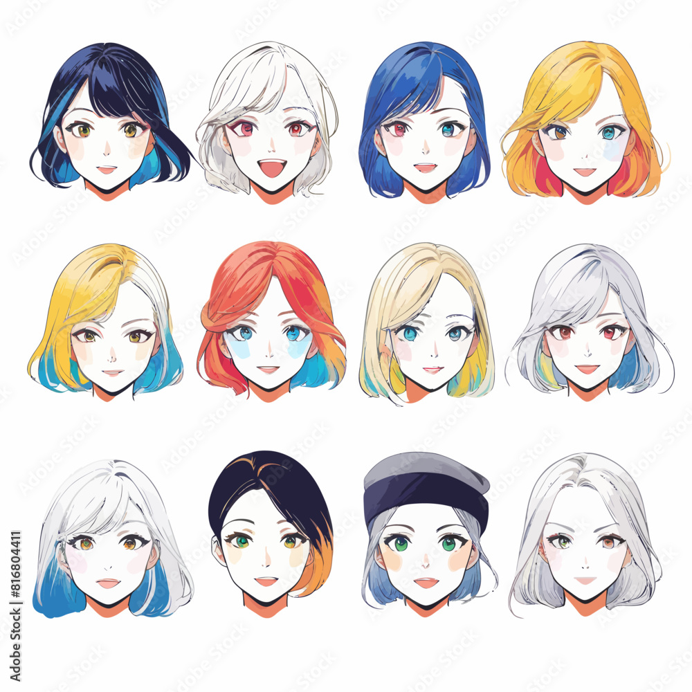 a bunch of different colored hair styles a bunch of different colored hair styles