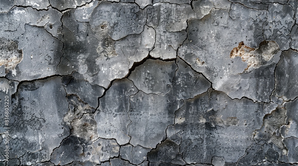 Cracks on the grey wall