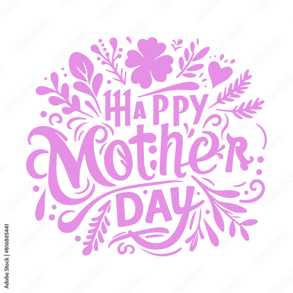 Hand draw happy Mothers Day lettering Hand draw happy Mothers Day lettering