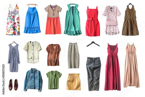 Collection of Womens Clothes on a Hanger photo