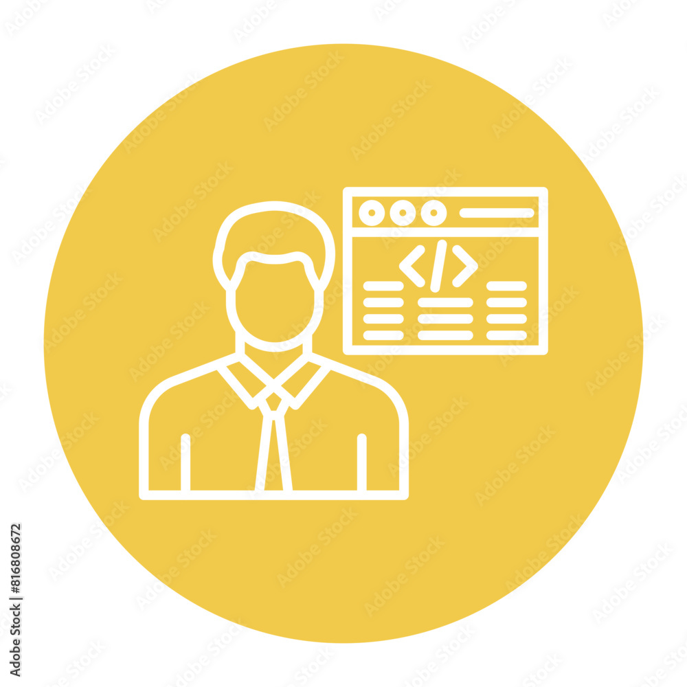 Citizen Developer Male vector icon. Can be used for No Code iconset. Citizen Developer Male vector icon. Can be used for No Code iconset.