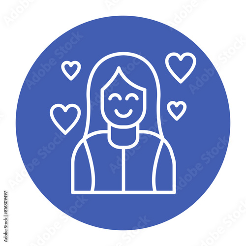 Happy Woman vector icon. Can be used for Comfort iconset.