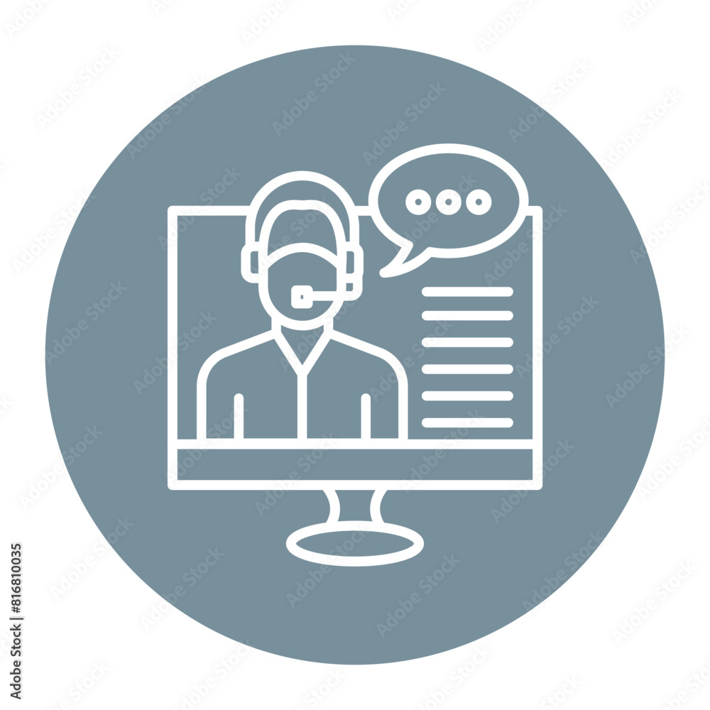 Virtual Assistant vector icon. Can be used for Home Based Business iconset. Virtual Assistant vector icon. Can be used for Home Based Business iconset.