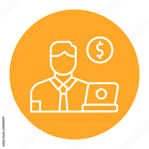 Freelancer Male vector icon. Can be used for Home Based Business iconset.