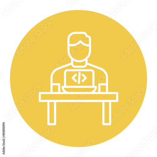 Web Designer Male vector icon. Can be used for Home Based Business iconset.