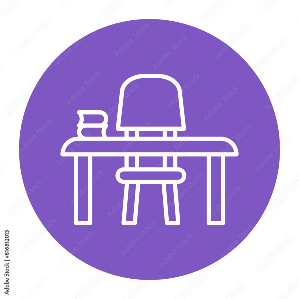Student Desk vector icon. Can be used for Online Education iconset. Student Desk vector icon. Can be used for Online Education iconset.