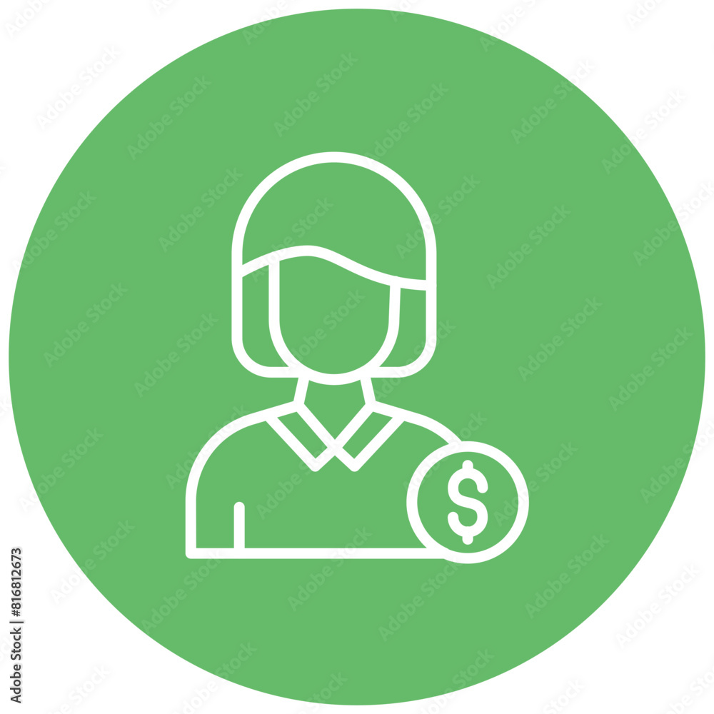 Salesperson vector icon. Can be used for Women iconset. Salesperson vector icon. Can be used for Women iconset.