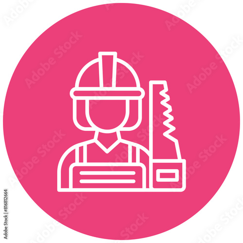 Carpenter vector icon. Can be used for Women iconset.