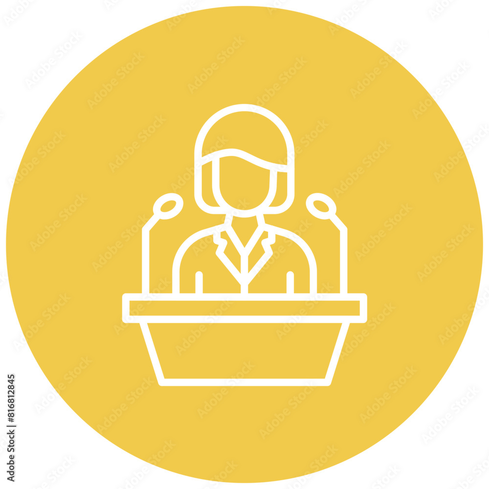 Lecturer vector icon. Can be used for Women iconset. Lecturer vector icon. Can be used for Women iconset.