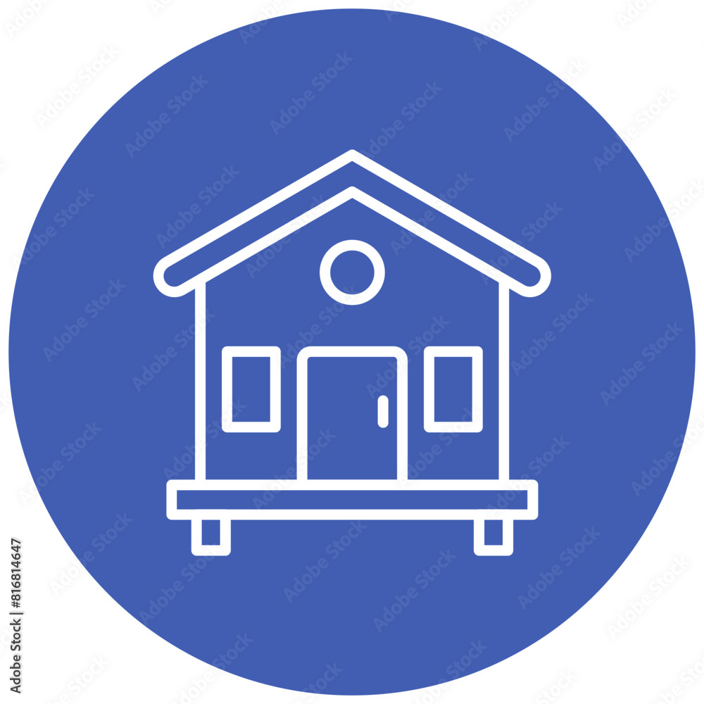 Bungalow vector icon. Can be used for Beach Resort iconset. Bungalow vector icon. Can be used for Beach Resort iconset.