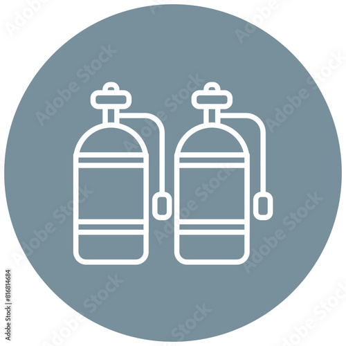 Diving Tank vector icon. Can be used for Beach Resort iconset.