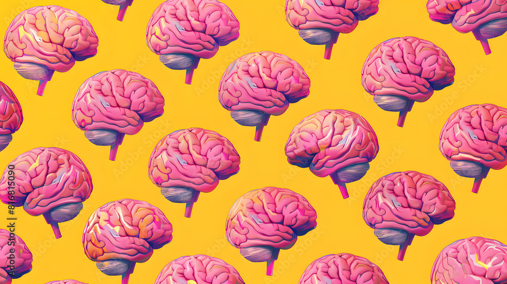 A human brain colourful pattern A human brain colourful pattern