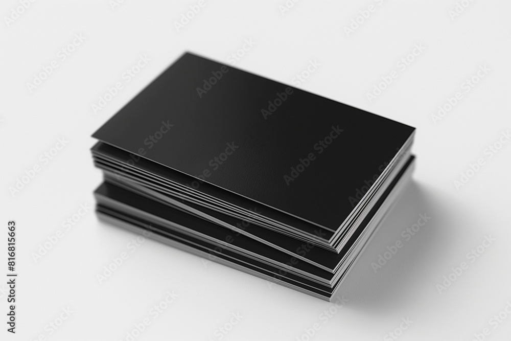 black business card on white , Explore the elegance of simplicity with a stack of sleek black blank business cards, meticulously arranged and isolated against a pristine white background black business card on white , Explore the elegance of simplicity with a stack of sleek black blank business cards, meticulously arranged and isolated against a pristine white background