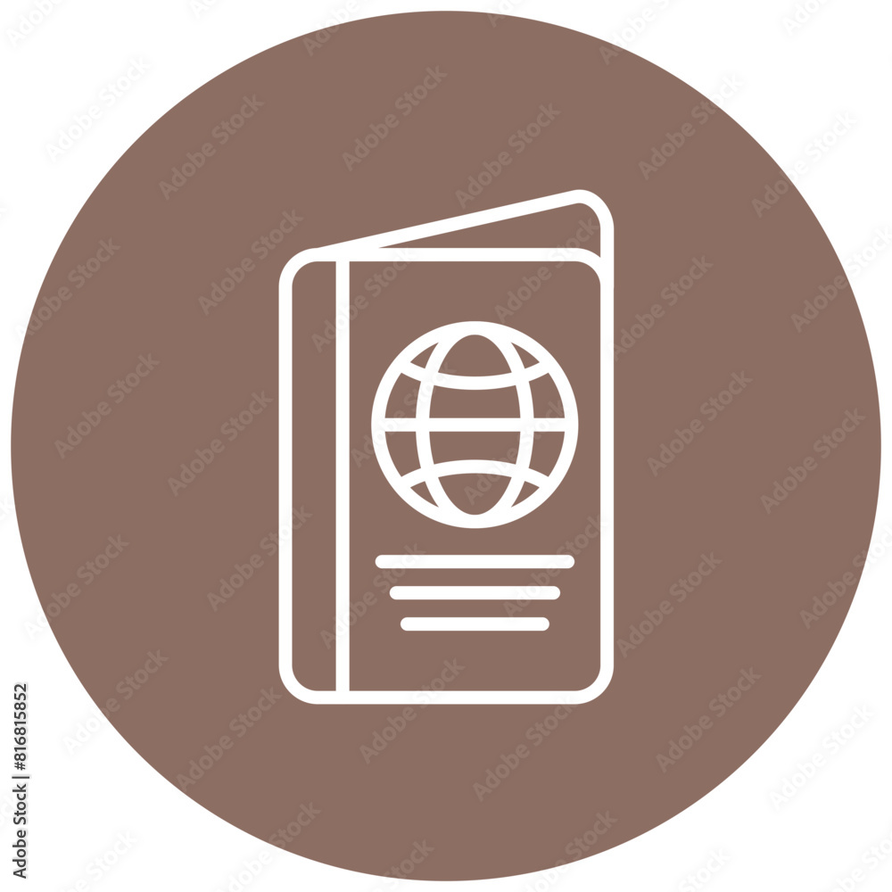 Passport vector icon. Can be used for Adventure iconset. Passport vector icon. Can be used for Adventure iconset.