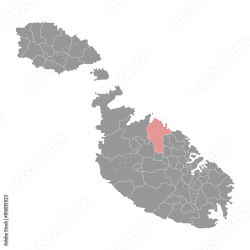 Naxxar District map, administrative division of Malta. Vector illustration. photo