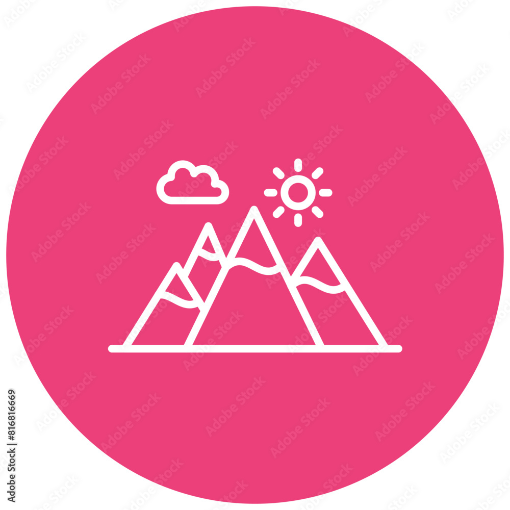 Mountains vector icon. Can be used for Trekking iconset. Mountains vector icon. Can be used for Trekking iconset.
