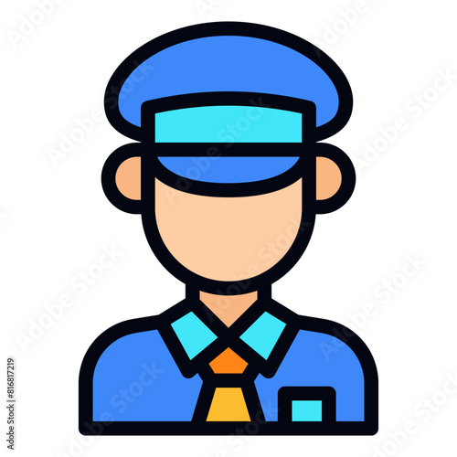 Security Guard filled line icon