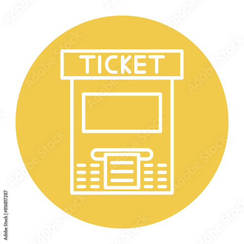 Ticket Machine vector icon. Can be used for Railway iconset.