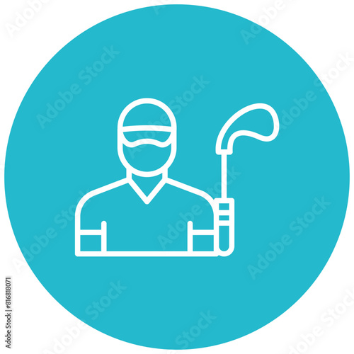 Golf Player Male vector icon. Can be used for Golf iconset.