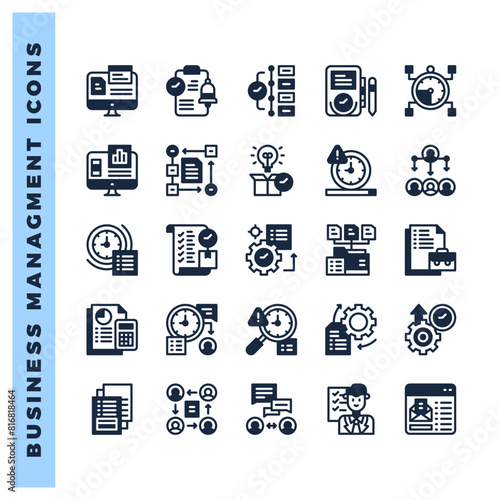 25 Business Management Lineal Fill icon pack. vector illustration.