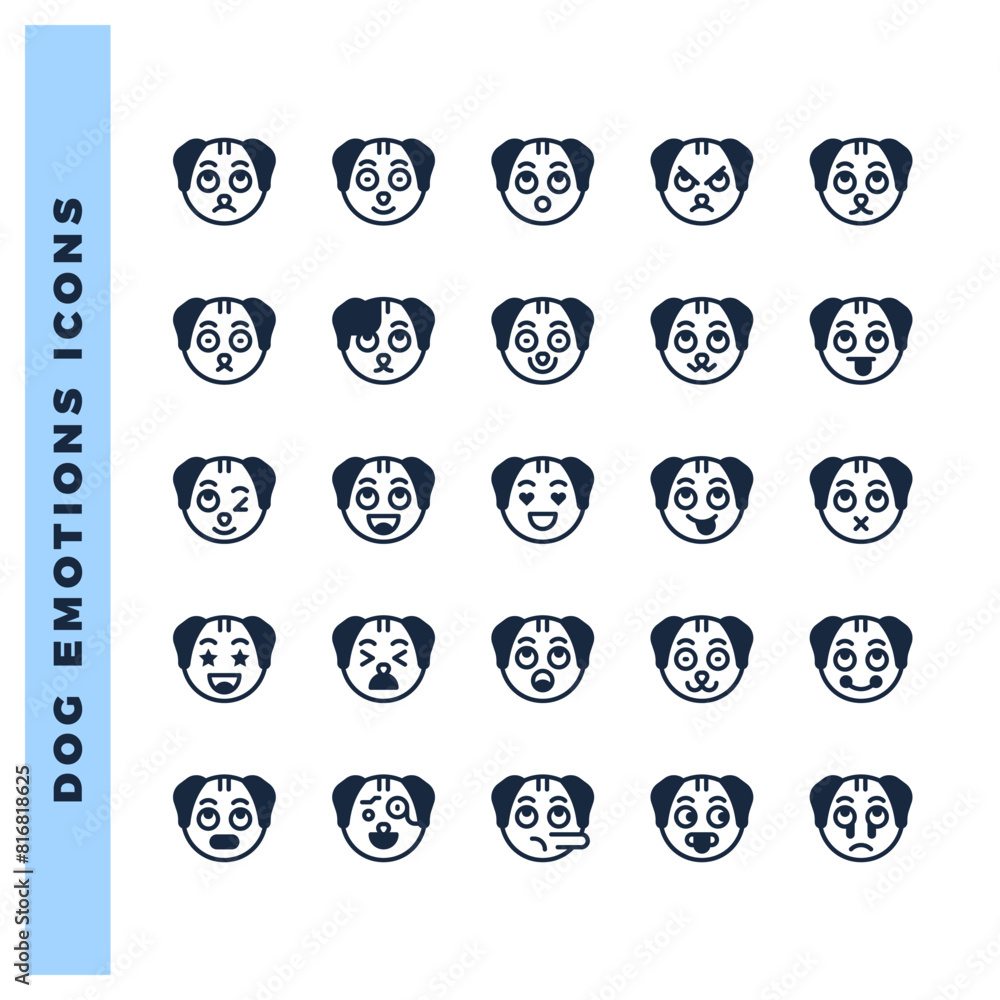 25 Dog Emoticon Lineal Fill icon pack. vector illustration. 25 Dog Emoticon Lineal Fill icon pack. vector illustration.