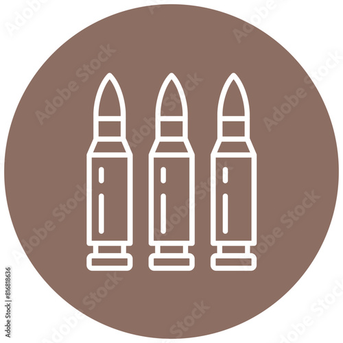 Bullets vector icon. Can be used for Shooting iconset.