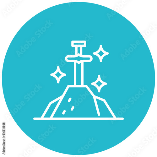Bild auf Leinwand Excalibur vector icon. Can be used for Fairytale iconset.