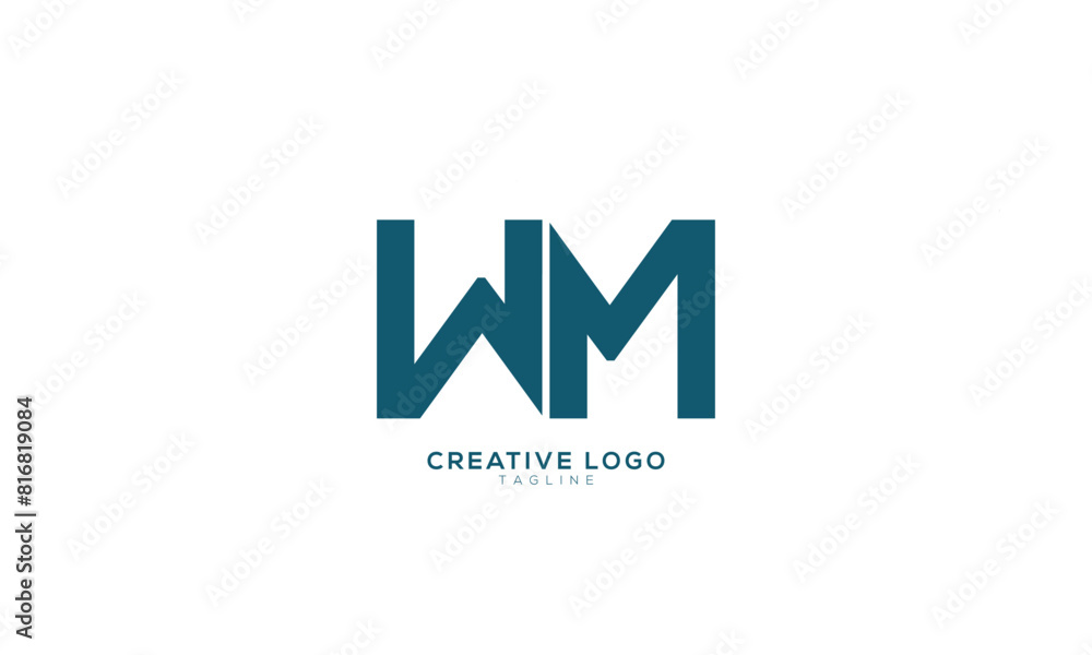 WM Abstract initial monogram letter alphabet logo design WM Abstract initial monogram letter alphabet logo design