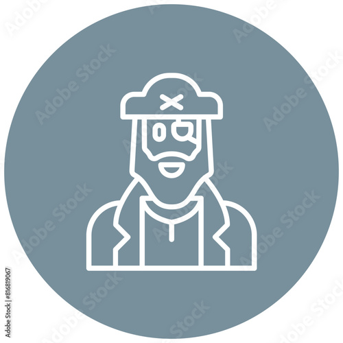 Pirate vector icon. Can be used for Fairytale iconset.