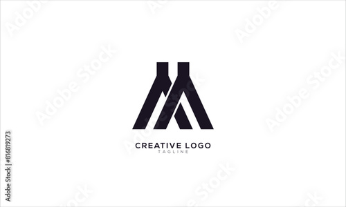 AA AM MA Abstract initial monogram letter alphabet logo design