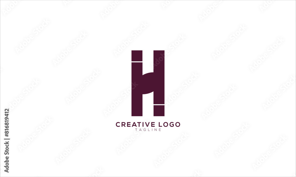 HI IH Abstract initial monogram letter alphabet logo design