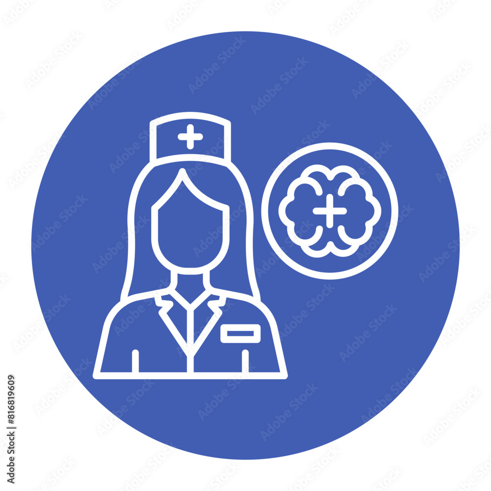Mental Health Nurse vector icon. Can be used for Nursing iconset. Mental Health Nurse vector icon. Can be used for Nursing iconset.