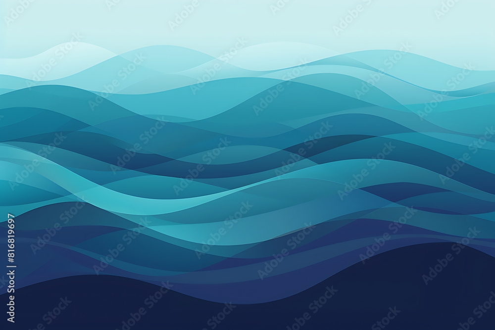 Abstract gradient art of serene blue waves, depicting calm and depth Abstract gradient art of serene blue waves, depicting calm and depth