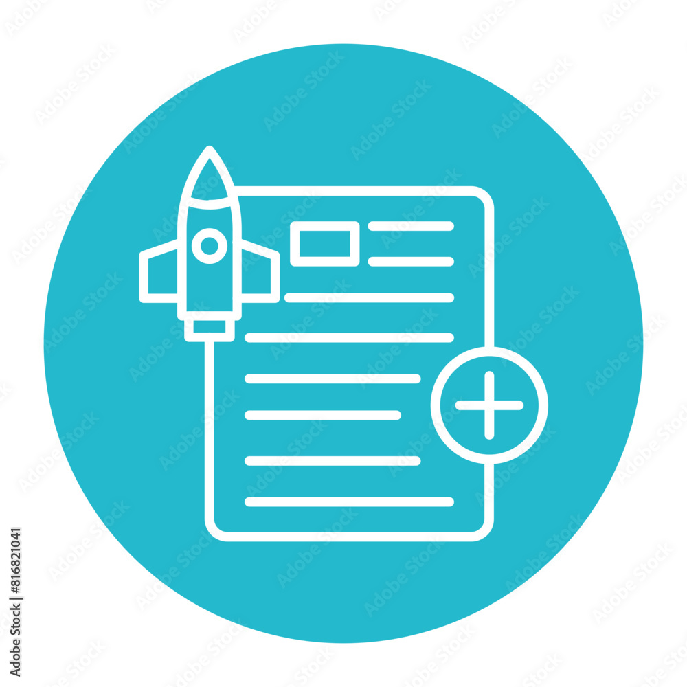 Fototapeta premium Spaceship Launch Document vector icon. Can be used for Documents And Files iconset.