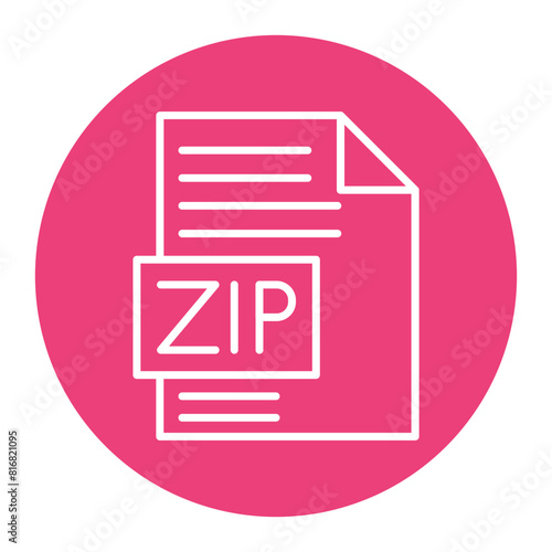 Zip vector icon. Can be used for Documents And Files iconset.