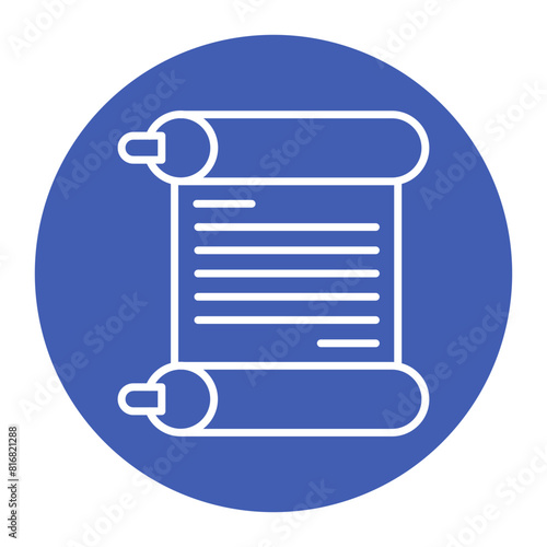 Scroll vector icon. Can be used for Documents And Files iconset.