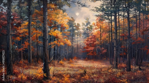 Fall pine forest